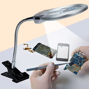 Magnifying Glass with Light and Stand Flexible LED Lighted for Craft Reading - Picture 1 of 15