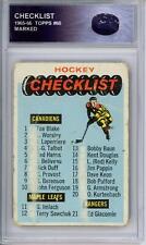 1967-68 TOPPS HOCKEY NHL #66 First Checklist marked (1-66) VG-EX