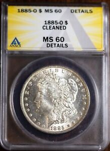 1885-O $1 Silver Morgan Dollar MS 60 Details ANACS # 7432903 + Bonus