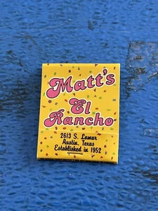 Vintage Matt's El Rancho Matchbook Austin Texas King Of Mexican Food - Picture 1 of 7