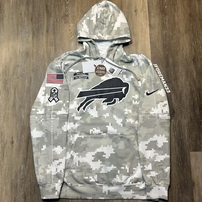 AUTÉNTICO Nike Buffalo Bills 2024 Salute to Service Sudadera con Capucha NFL Pullover Lateral Foto 1 de 4