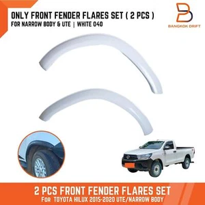 Juego de 2 piezas de arco de guardabarros delantero para Toyota Hilux Revo Ute 15-20 Slim 040 blanco - Imagen 1 de 6