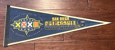 Banderín Bandera Super Bowl XXII 32 San Diego California Packers Broncos 30" x 12" Foto 1 de 4