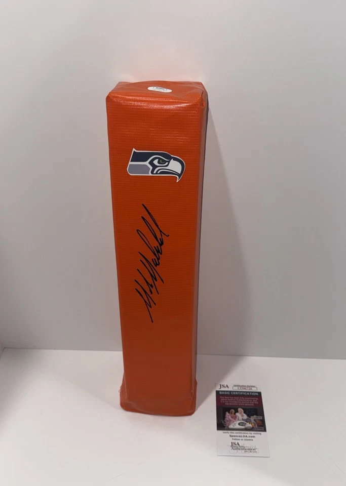 MIKE MACDONALD SIGNED TOUCHDOWN PYLON SEATTLE SEAHAWKS FOOTBALL JSA COA - Image 1 of 1