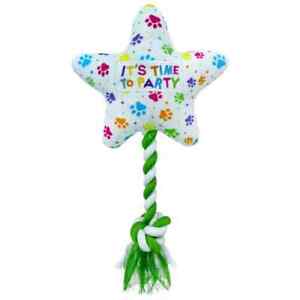 Multipet It's Time To Party Star with Rope Dog Toy, 11" 