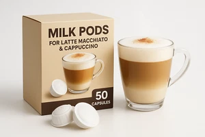 50 DOLCE GUSTO COMPATIBLE MILK PODS CAPSULES FOR CAPPUCCINO & LATTE MACCHIATO - Picture 1 of 7