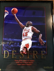 Michael Jordan Upper Deck "DESIRE" Framed Lithograph Limited Ed. 939/5000 - Picture 1 of 6
