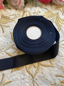Vintage Reel of Dark Navy Blue Grosgrain Ribbon Trimming - Picture 1 of 2