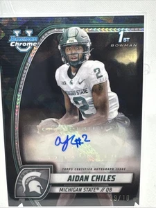 2024 Aidan Chiles Black Sapphire /10 Auto Bowman Chrome Sapphire 1st Bowman - Bild 1 von 10