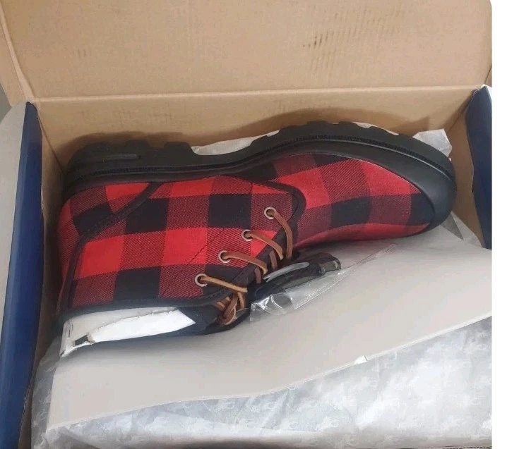 Ralph Lauren Polo Hombres 9.5 D Umar Rojo Negro Búfalo Cuadros Botines  Foto 1 de 4