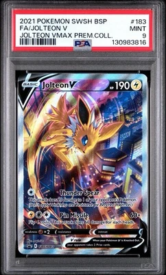 2021 POKEMON SWSH BLACK STAR PROMO #183 FULL ART/JOLTEON V PSA 9 - Image 1 of 2