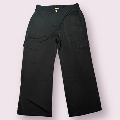Pantalones Michael Kors para mujer talla L negros cargo pierna ancha 100 % poliéster Foto 1 de 4