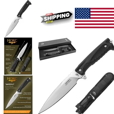 Tactical Fixed Blade Knife 6.18 Inch D2 Stainless Steel for Outdoor Survival - Image 1 of 4