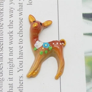 10 pcs Flat Back Cabochons Cute Deer Embellishments Resin Art Decors 42x25x7mm - Picture 1 of 5