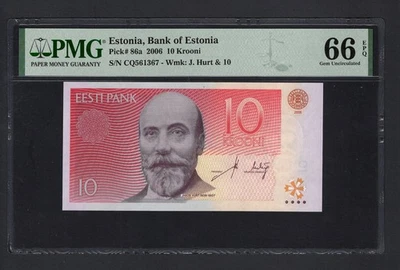 Estonia 10 Krooni 2006 P86a Uncirculated Graded 66 - Image 1 of 2