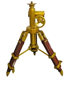 Decorative Aluminium Tripod Stand – Brass Antique Finish Adjustable Lamp Base - Picture 1 of 13