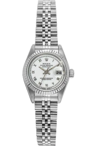 Rolex Datejust Ladies' SS & 18kt WG Jubilee Bracelet White Roman Dial 69174 - Picture 1 of 2