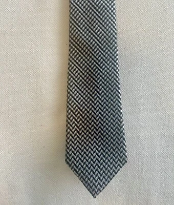 Corbata de seda Ben Sherman diseño negro y plateado vintage Foto 1 de 4