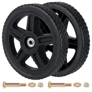 10 Inch Lawn Mower Wheels 2 Pack 10" Push Mower Wheels with Bolts and Lock Nu... - Picture 1 of 8