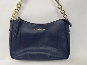 Liz Claiborne Shoulder Bag Navy Blue. Chain Strap EUC - Picture 1 of 10