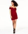 Trixxi Junior's Off the Shoulder Ruched Dress Red Size 9