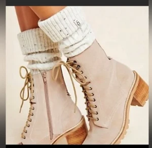 UGG Tall Knee Socks Shaye Rainboot Sock Cream Speckled New - Picture 1 of 10