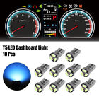 10 Pcs T5 Led Car Ice Blue 3014 Dashboard Indicator Panel Light Interior Bulb