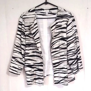 Blazer Chicos Blanco Plata Negro Cebra Frente Abierto Talla 3 - XL - Imagen 1 de 3