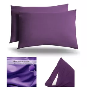 2 x 1000 TC KING SIZE PURPLE PILLOW CASES 50x90cm *NEW*FREE POST - Picture 1 of 1