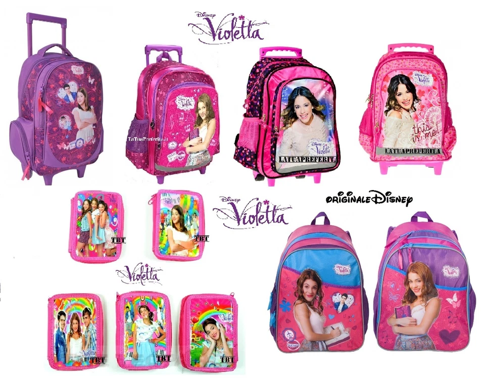 VIOLETTA zaino, zaini Trolley,scuola originale Disney , modelli asortiti  - Immagine 1 di 1