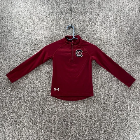South Carolina Gamecocks Sweatshirt Youth 5 Red Quarter Zip Pullover NCAA Logo Cover
