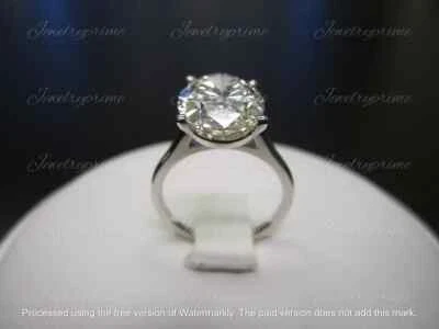 4ct Oval Cut Lab-Created Diamond Cocktail Solitaire Ring 14k White Gold Plated - Image 1 of 2