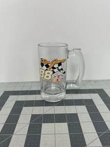Dale Jarrett Nascar #88 Clear Glass Beer Mug UPS Checkered Flag - Picture 1 of 7