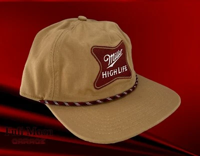 NEW Miller High Life Beer Rope Relaxed Fit Retro Vintage Mens Snapback Cap Hat Foto 1 de 4
