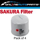 4 x Sakura Engine Oil Filters for Mitsubishi Lancer CA CB 1.5L 4cyl 4G15 88~91 Mitsubishi Lancer