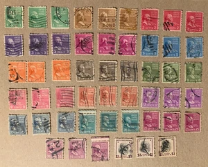 Francobolli Stati Uniti emissione presidenziale 1938 -Lotto di 51 - Usati/Non Classificati - Foto 1 di 3