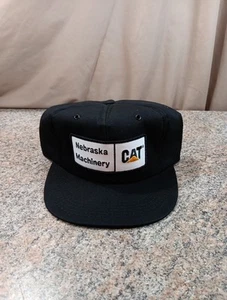 Vtg CAT Nebraska Machinary Trucker Hat Cap Snapback Caterpillar Adjustable Cap - Picture 1 of 7