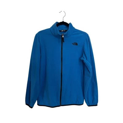 The North Face Fleece Jacket Boys XL Blue Full Zip Mock Neck Lightweight - Imagem 1 de 4