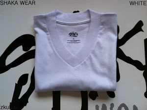 12 NEW SHAKA WEAR PLAIN SHORT SLEEVE V-NECK T-SHIRT WARM WHITE BLANK S-3XL 12PC - Picture 1 of 1
