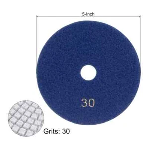 5-Inch 30 Grits Diamond Polishing Pad Wet/Dry for Stone Concrete Marble POLISH - Picture 1 of 7