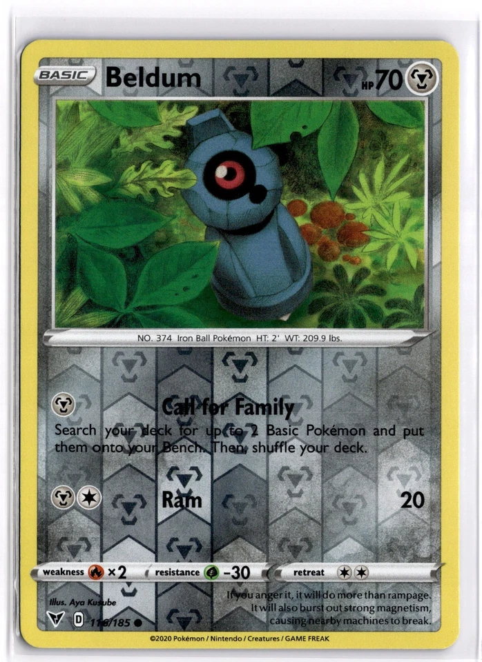 Pokemon TCG Beldum 116/185 Swsh04: Vivid Voltage Reverse Holo - Image 1 of 1