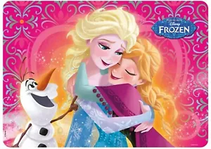 Frozen Platzset Tischdeckchen, Tischset Malunterlage Anna, Elsa und Olaf pink - Bild 1 von 2