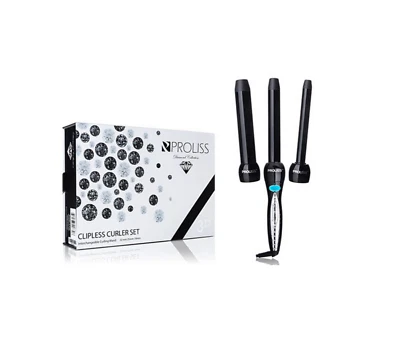 Juego de 3 rizadores sin clip varita de hierro rizador trío 3P Proliss Diamond Collection Foto 1 de 2
