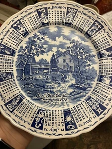 Alfred Meakin 1972 BLUE Zodiac Calendar Plate God Bless Our House England - Picture 1 of 11