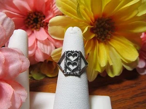 Anillo único de moda de doble corazón para mujer y niña - Imagen 1 de 3