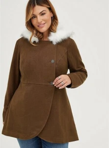 Torrid Outlander Riding Coat Fur Plaid COSPLAY NWT New 1X - Picture 1 of 3