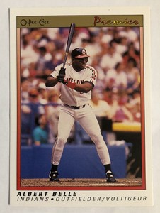 1991 O-Pee-Chee Premier Baseball Card - Albert Belle - Cleveland Indians  #8