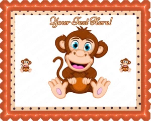 Cute Baby Monkey - Edible Cake Topper or Cupcake Topper - Picture 1 of 15