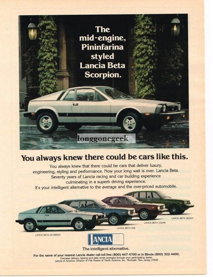 Lancia Beta Scorpion 1976 blanco anuncio vintage  Foto 1 de 1
