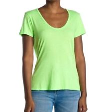 NEW Sundry Womens Neon Pop Lime Green Scoop Neck Tee Shirt 1 Small Short Sleeve